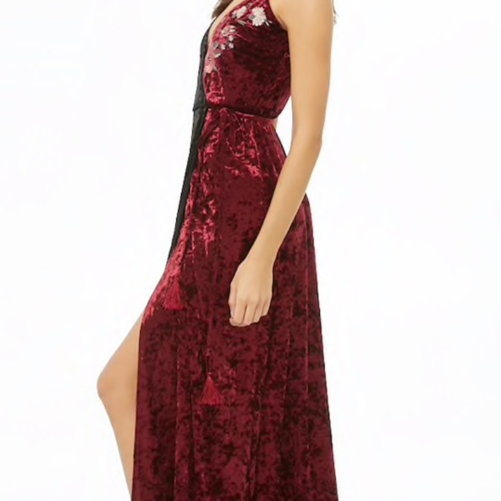 NWT maxi velvet wrap dress - Picture 2 of 7